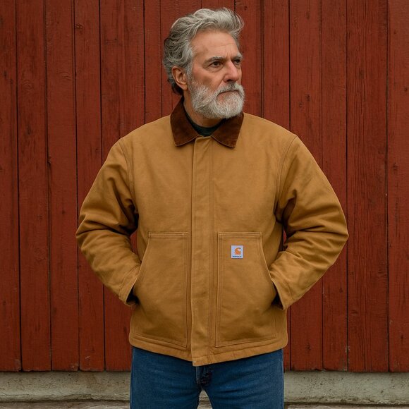 Carhartt J02 Brown Jacket Men's Tall 54 Heritage Utility Heavy Duty Workwear - Picture 1 of 13